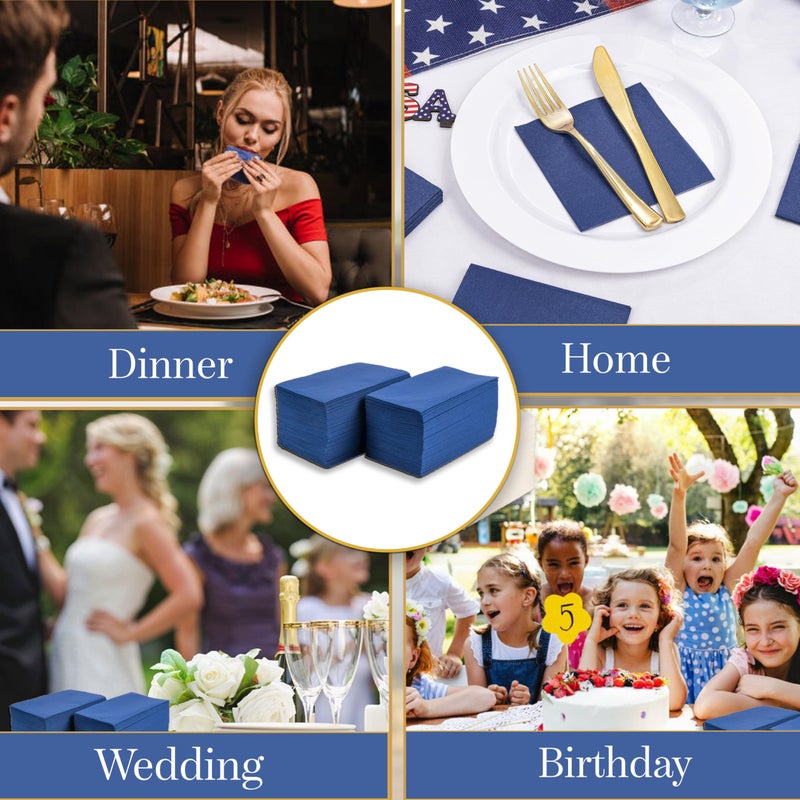 Perfect Stix - PS 2 PLY DINNER NAP Navy Blue 125CT 2 Ply Dinner Napkin Navy Blue, 3" Height, 4" Width, 8" Length 125ct - Image 4